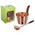 Набор из меди: Бадья 4 л и ковш Банные штучки
