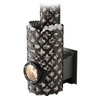 Печь для бани ПБ Арабеска Inox Люмина Иллюминатор черная бронза